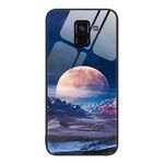 Per Samsung Galaxy A8 + 2018 Custodia per telefono in vetro colorato colorato (Moon Hill)