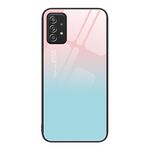 Per Samsung Galaxy A52 Custodia per telefono in vetro colorato colorato (cielo blu)