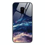 Per Samsung Galaxy S9 + Custodia per telefono in vetro colorato colorato (cielo stellato)