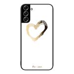 Custodia per telefono in vetro colorato colorato Samsung Galaxy S22+ 5G (Golden Love)