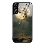 Custodia per telefono in vetro colorato colorato Samsung Galaxy S22+ 5G (luna)