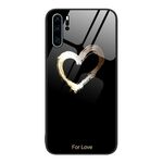 Per Huawei P30 Pro Custodia per telefono in vetro colorato colorato (Black Love)