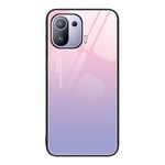 Per Xiaomi Mi 11 Pro Custodia per telefono in vetro colorato colorato (cielo viola)