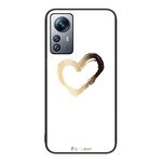 Per Xiaomi 12 Pro Custodia per telefono in vetro colorato colorato (Golden Love)