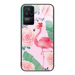 Per Xiaomi Redmi K40S Custodia per telefono in vetro colorato colorato (Flamingo)