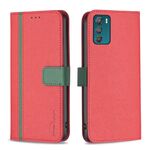 Per Motorola Moto G42 4G BF13 Custodia per telefono in pelle a trama incrociata abbinata a colori (rosso)