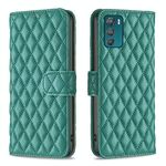 Per Motorola Moto G42 4G Diamond Lattice Portafoglio in pelle Flip Phone Case (verde)