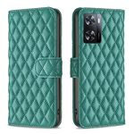 Per OPPO A57 4G Diamond Lattice Wallet Custodia in pelle per cellulare (verde)