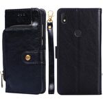 Per Alcatel Axel/Lumos Cipper Bag in pelle Custodia (Nero)
