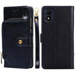 Per Alcatel 1B 2022 Custodia per telefono in pelle con cerniera (nero)