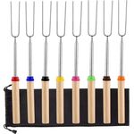 2 PC 1124-7 Stick legno retrattile Marshmallow BBQ FORCHE