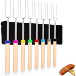 2 PC 1124-7 Stick in legno retrattile Marshmallow BBQ Fork, SPSC: borsa con cerniera
