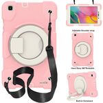 Per Samsung Galaxy Tab un tablet di protezione del corpo completo 8.0 2019 PC con supporto e cinghia (rosa)