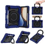 Per onore tablet v7 pro armatura a contrasto silicone + tablet cottetto (blu navy)