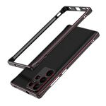 Per Samsung Galaxy S22 Ultra Aurora Series Protector Lens + Metal Frame Protective Telefono (Black Red)