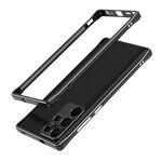 Per Samsung Galaxy S22 Ultra Aurora Series Protector Lens + Metal Frame Protective Telefono (Black Silver)