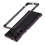 Per Samsung Galaxy S22 Ultra Aurora Series Protettore lente + Telefono in metallo Custodia di protezione (Purpola nera)