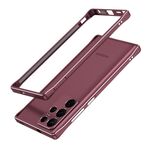 Per Samsung Galaxy S22 Ultra Aurora Series Protettore lente + Telefono in metallo Custodia protettiva (vino rosso argento)