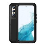 Per Samsung Galaxy S22+ Love Mei Metal Shock Protept Dust Dust Protective Telefono con vetro (nero)