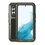 Per Samsung Galaxy S22+ Love Mei Metal Shock Auro prova di protezione a prova di polvere impermeabile con vetro (Green dell'Esercito)