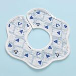 2 pezzi sottile garza di cotone impermeabile morbido a 360 gradi bavaglini rotanti (triangolo blu)