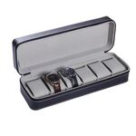 Box per orologio da guardia con cerniera da 6 bit scatola per la borsa per cerniera per cerniera (nero)