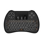 H9 2,4 GHz Mini Wireless Air Mouse Qwerty Tastiera con retroilluminazione bianca e touchpad per PC, TV (nero)