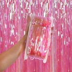 2 pezzi Candy Rain Curtain Festive Decoration Festive Foto Sfondo, dimensioni: 1x2m Pink