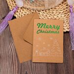 20 pezzi Retro Hollow Kraft Blessing Card con busta (felice Natale)