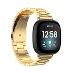 Per Fitbit Versa 4/Sense 2/Versa 3/Sense 3 cinturino in acciaio inossidabile con perline (oro)