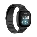 Per Fitbit Versa 4/Sense 2/Versa 3/Sense 3 cinturino in acciaio inossidabile con perline (nero)