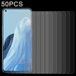 50 pezzi 0,26 mm 9H 2,5D Film di vetro temperato per Oppo Reno7 A