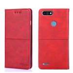 Per Tecno Pop 2/Pop 2 F/Pop 2 Pro/Pop 2 Power/Itel P13 TESTURA MAGNO MAGNETIC Orizzontale Flip Pelle (Red)