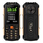 K1 Triple prova di telefono anziano, Dust a prova di shock impermeabile, batteria da 4800 mAh, 2,4 pollici, 21 tasti, Bluetooth, torcia LED, FM, SOS, Dual SIM, Network: 2G (Black)