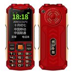 K1 Triple prova di telefono anziano, Dust a prova di shock impermeabile, batteria da 4800 mAh, 2,4 pollici, 21 tasti, Bluetooth, torcia a LED, FM, SOS, Dual SIM, Network: 2G (Red)