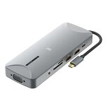 V240 12 in 1 Multifunzionale USB-C / Type-C 3.1 Mash Hub Docking Station (Gery)
