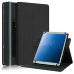 Custodia in pelle universale per tablet PC con rotazione orizzontale a rotazione 360 per tessuto da 10 pollici con slot per penna (nero)
