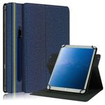 Custodia in pelle universale per tablet PC con rotazione orizzontale a rotazione 360 per tessuto da 10 pollici con slot per penna (blu)