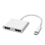 2 in 1 multifunzione USB-C / Type-C a doppia stazione di docking HUB HDMI (White)