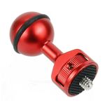 Clip per testa a sfera da 2,5 cm per fotocamera subacquea giuntura subacquea della videocamera (rosso)