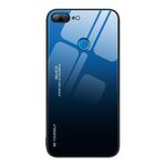 Custodia per telefono in vetro colorato sfumato per Honor 9 Lite (blu nero)