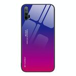 Custodia per telefono in vetro colorato sfumato per Honor 20 Pro (rosso viola)