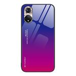 Custodia per telefono in vetro colorato sfumato per Honor 50 (rosso viola)