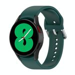 Per Samsung Galaxy Watch 5 40mm Cinturino ufficiale in silicone argento con fibbia tonda (verde scuro)