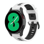 Per Samsung Galaxy Watch 5 40mm 20mm Cinturino in silicone a strisce bicolore (bianco nero)