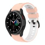 Per Samsung Galaxy Watch5 Pro 45mm/5 44mm/5 40mm Cinturino in silicone bicolore Cinturino (bianco rosa)