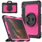Per Samsung Galaxy Tab S8 + / S7 + Supporto per bracciale in silicone + Custodia per tablet PC (rosa rossa)