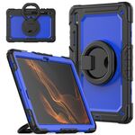Per Samsung Galaxy Tab S8 + / S7 + Supporto per bracciale in silicone + Custodia per tablet PC (blu scuro)