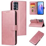 Per OPPO Reno5 Custodia per cellulare in pelle con fibbia in vitello (oro rosa)