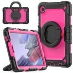 Per Samsung Galaxy Tab A7 Lite Supporto per bracciale in silicone + Custodia per tablet PC (rosa rossa)